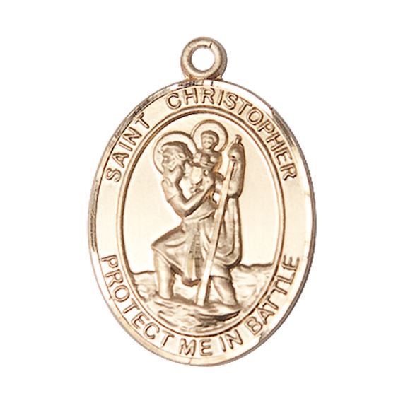 14KT GOLD ST CHRISTOPHER MEDAL - NO CHAIN
